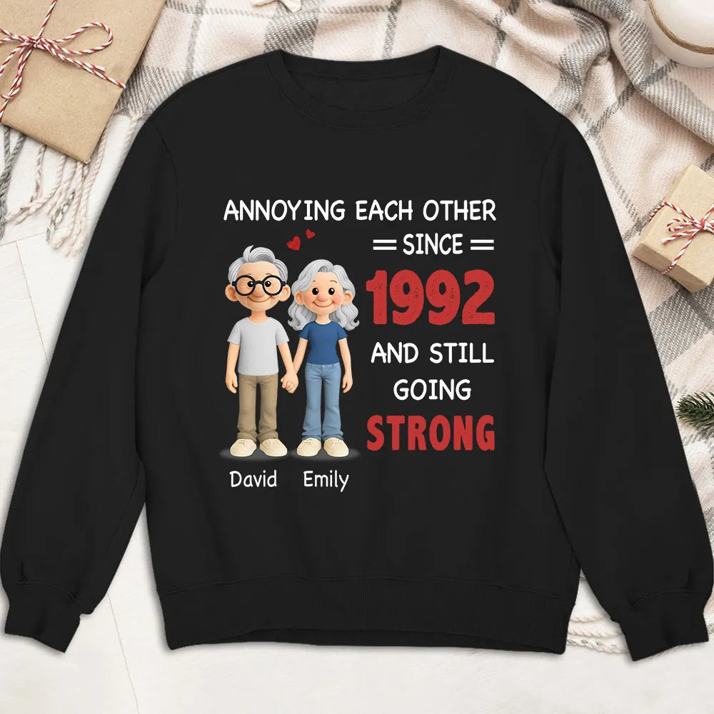Personalized Annoying Each Other Still Going Strong Classic Tee for Couples, Cute Cartoon Gift