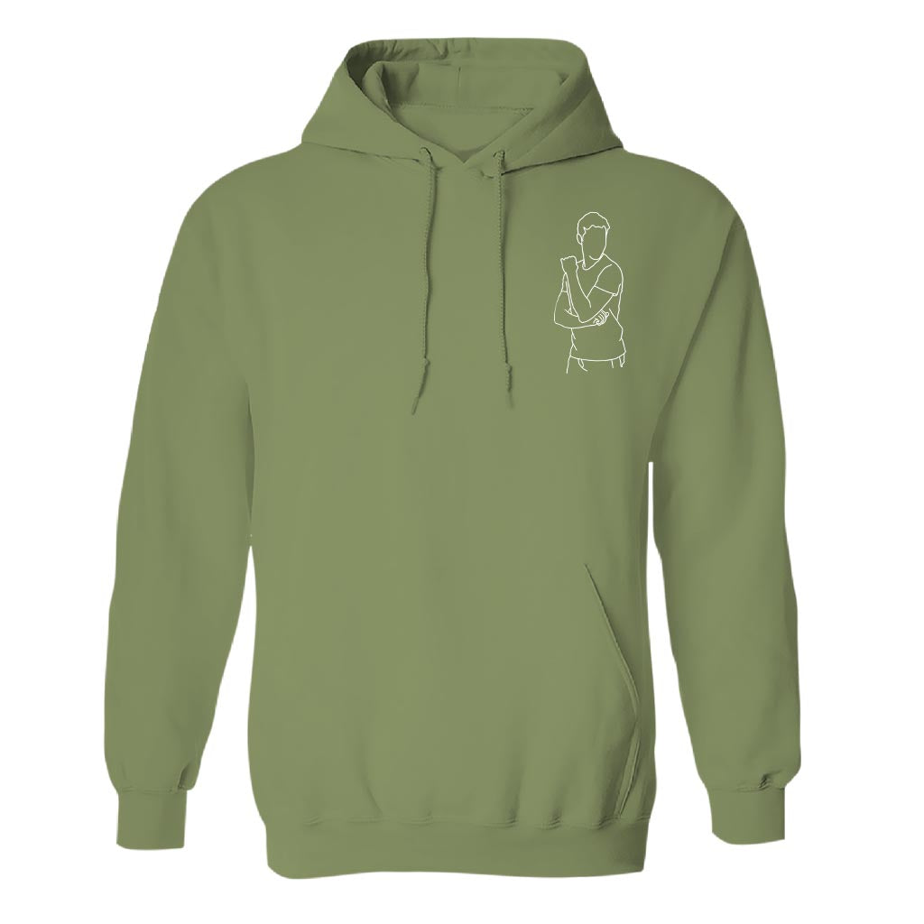 Custom Line Art - Personalized grandson Embroidered Hoodie