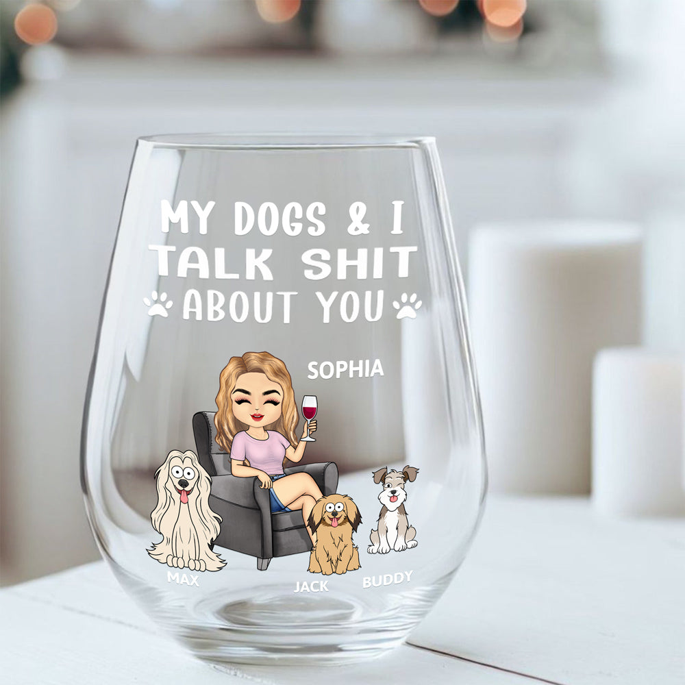 Personalized Wine Glass for Dog Lovers – Fun Gift for Her and Her Dog with Custom Design