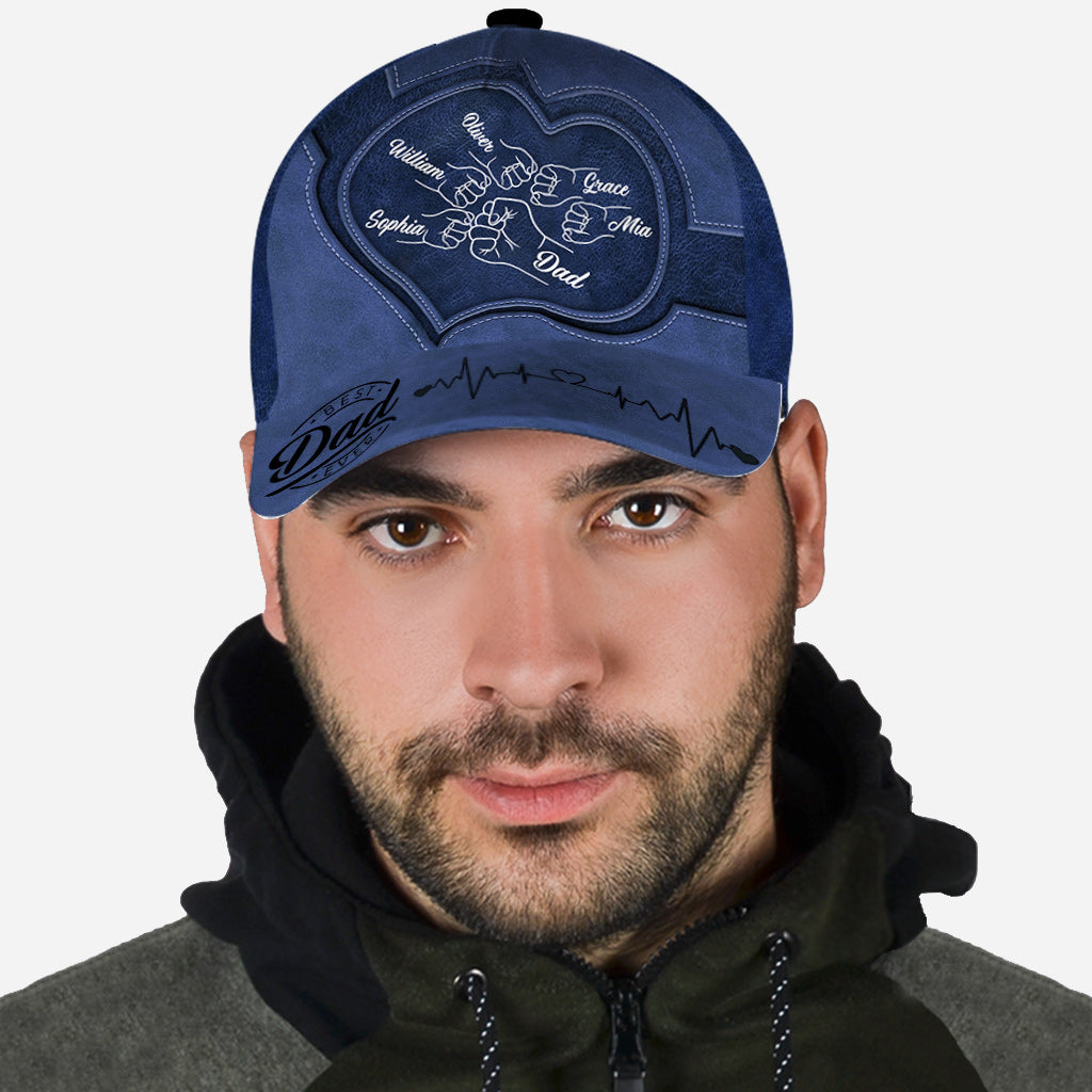 Fist Bump Dad Heart Any Title - Personalized Father Classic Cap