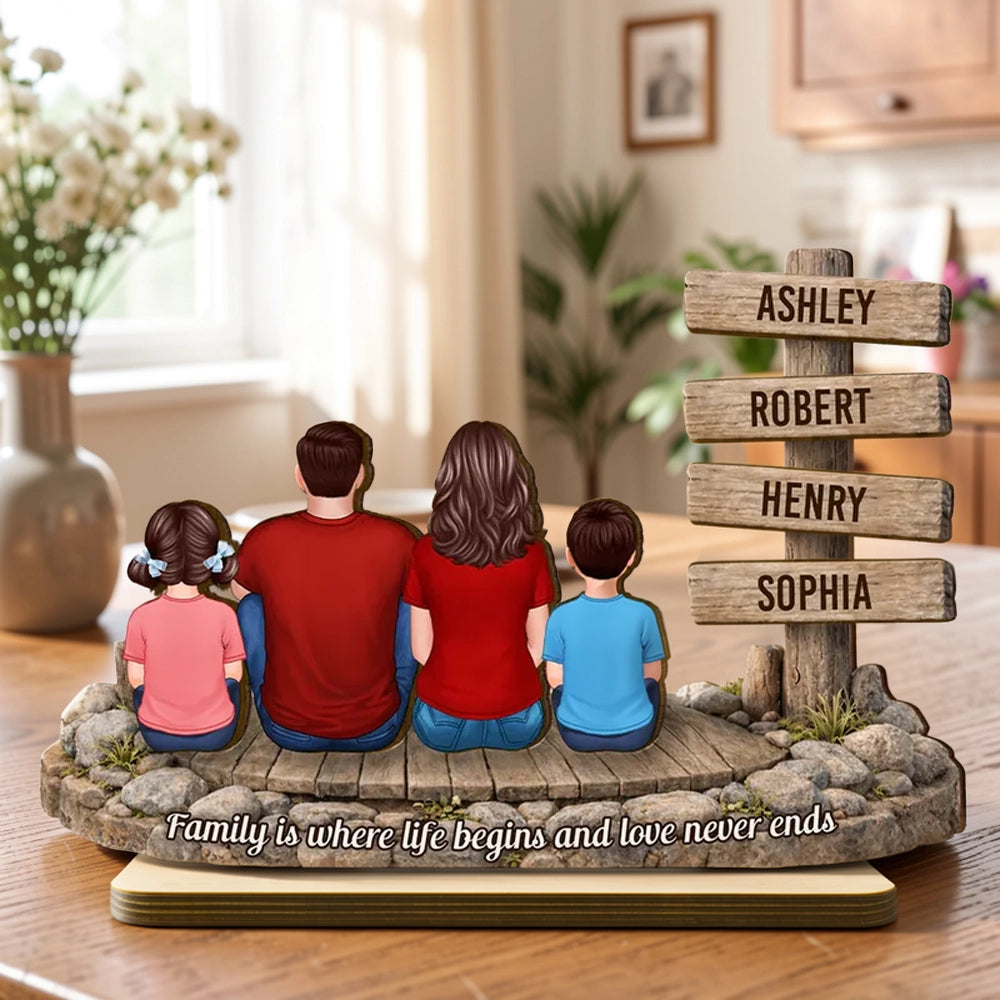 2-Layer Wooden Plaque Personalized Family Keepsake With Heartfelt Message, Cozy Living Room Decor, Unique Gift for Parents