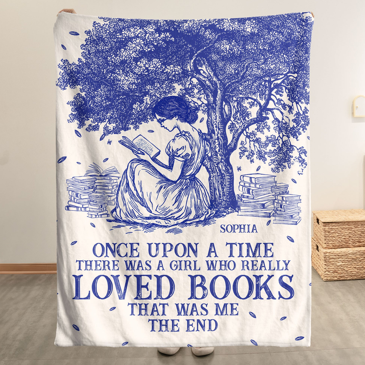 Book Lover Fleece Blanket – Cozy Reading Girl Design, Perfect Gift for Readers and Dreamers