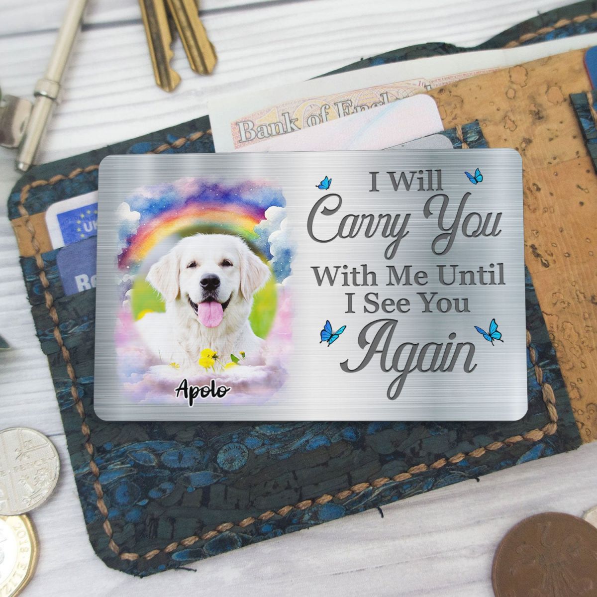 Pet Memorial Metal Wallet Card – Personalized Design to Cherish Eternal Love for Pets