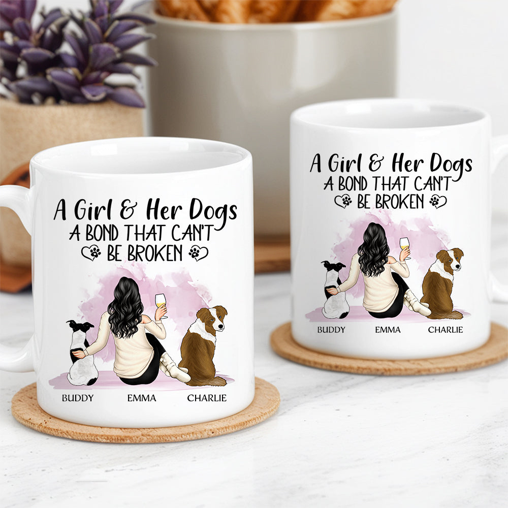 A Girl & Her Dogs – A Heartwarming Bond with Custom Names, Perfect Gift for Dog Lovers,for Mother’s Day or Birthday