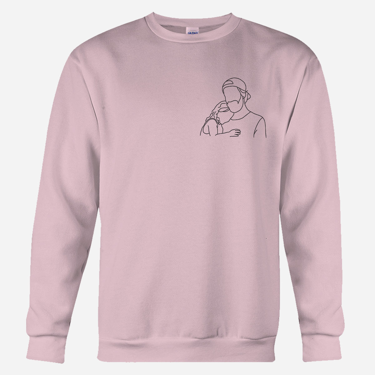 Custom Line Art - Personalized Step Dad Embroidered Sweater