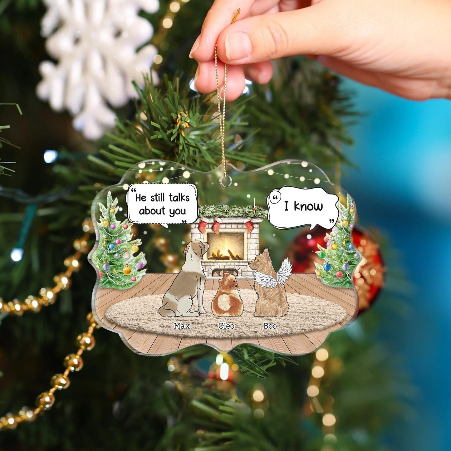 Pet Memory Acrylic Ornament – Heavenly Pets Theme, Perfect Memorial for Beloved Pets