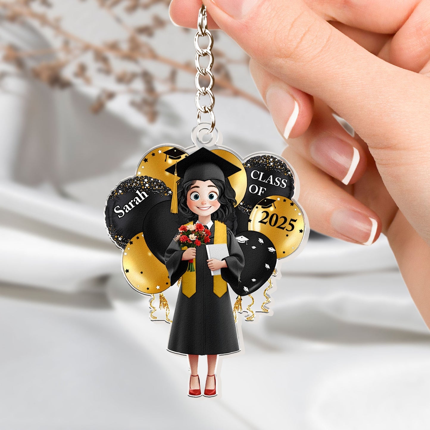 Custom Graduation Keychain - Acrylic Keychain with Custom Name - Perfect Graduation Gift for Students