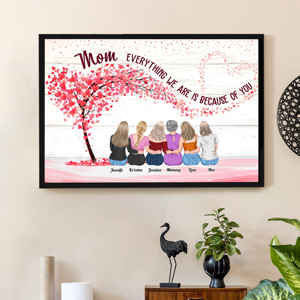 Personalized Mother & Daughters Canvas/Poster - Everlasting Bond Gift