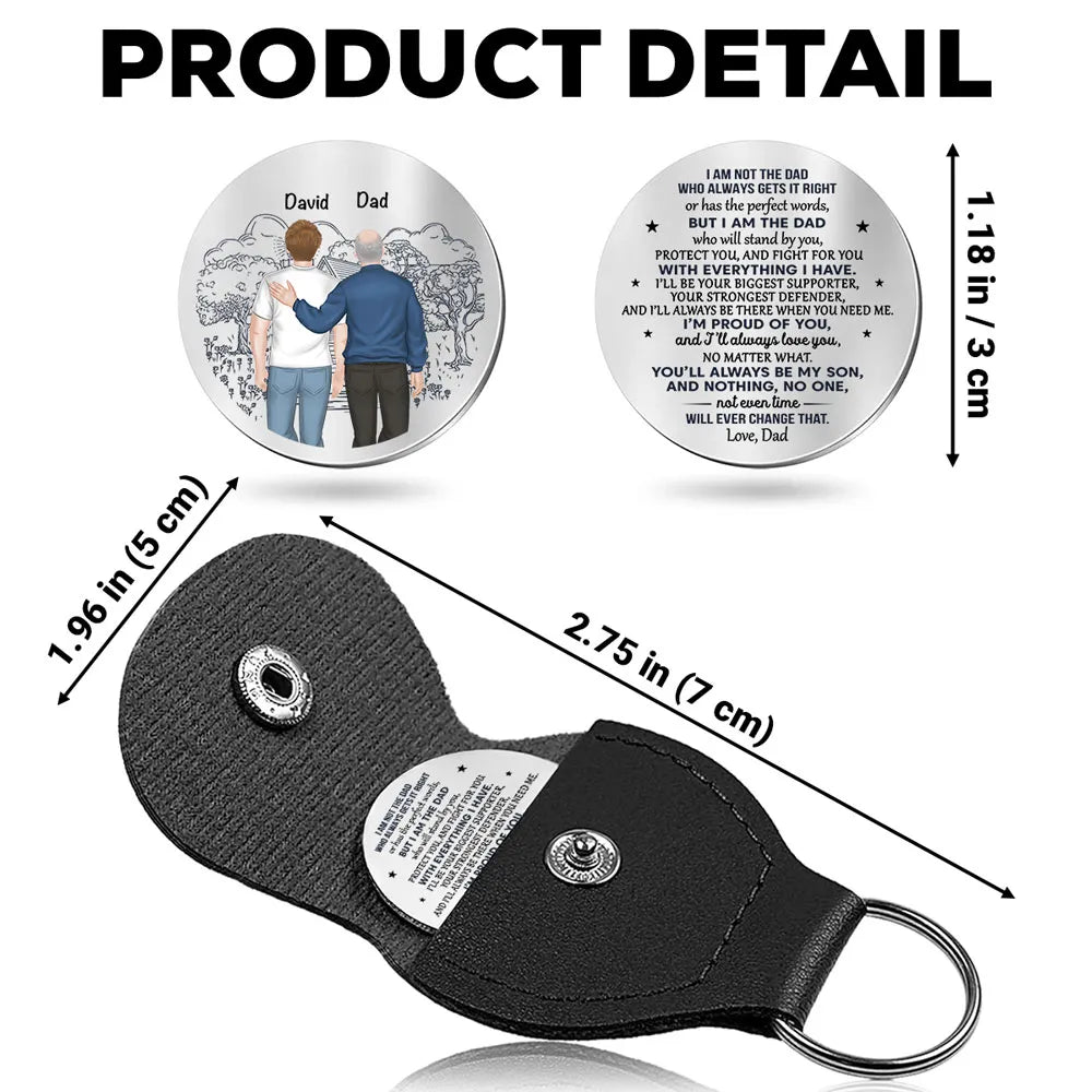 Pocket Hug Personalized Gift from Dad to Son, Proud of You Message, Everyday Carry Love Token Keepsake