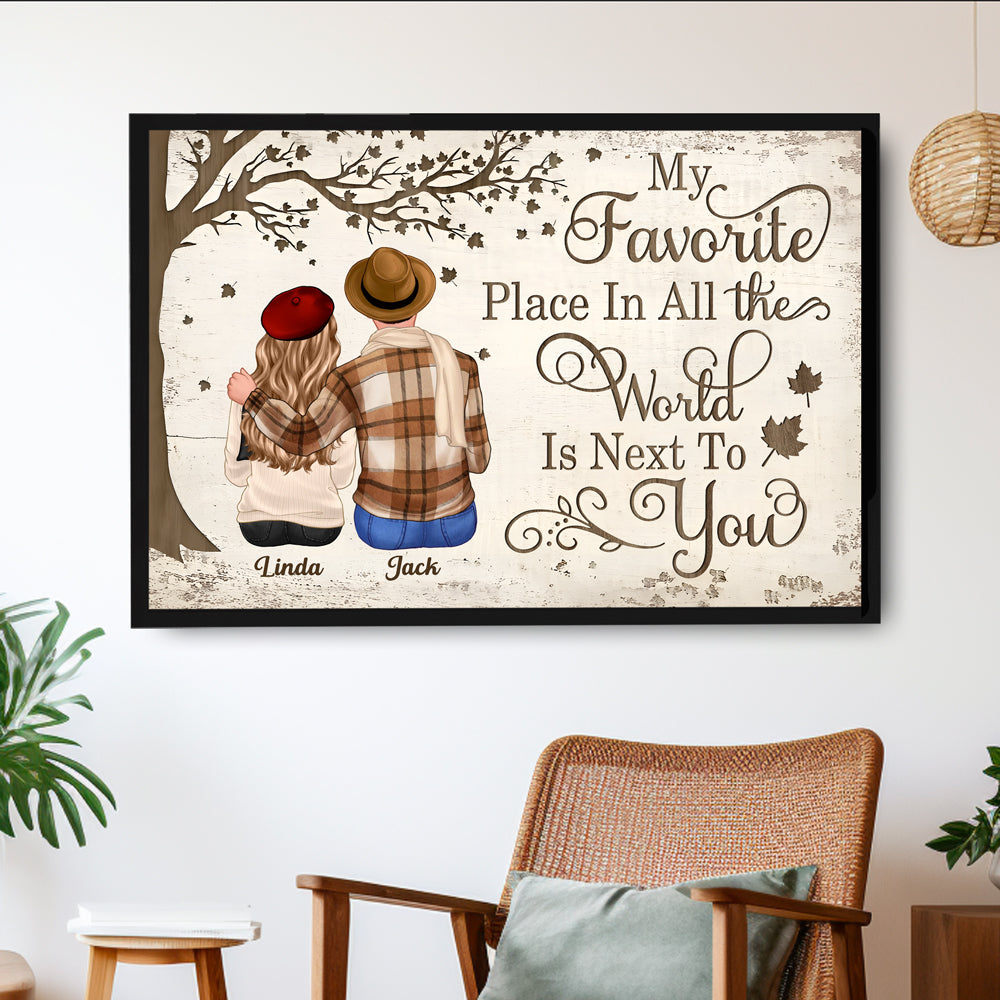 Personalized Couples Poster – Custom Name Romantic Canvas Print