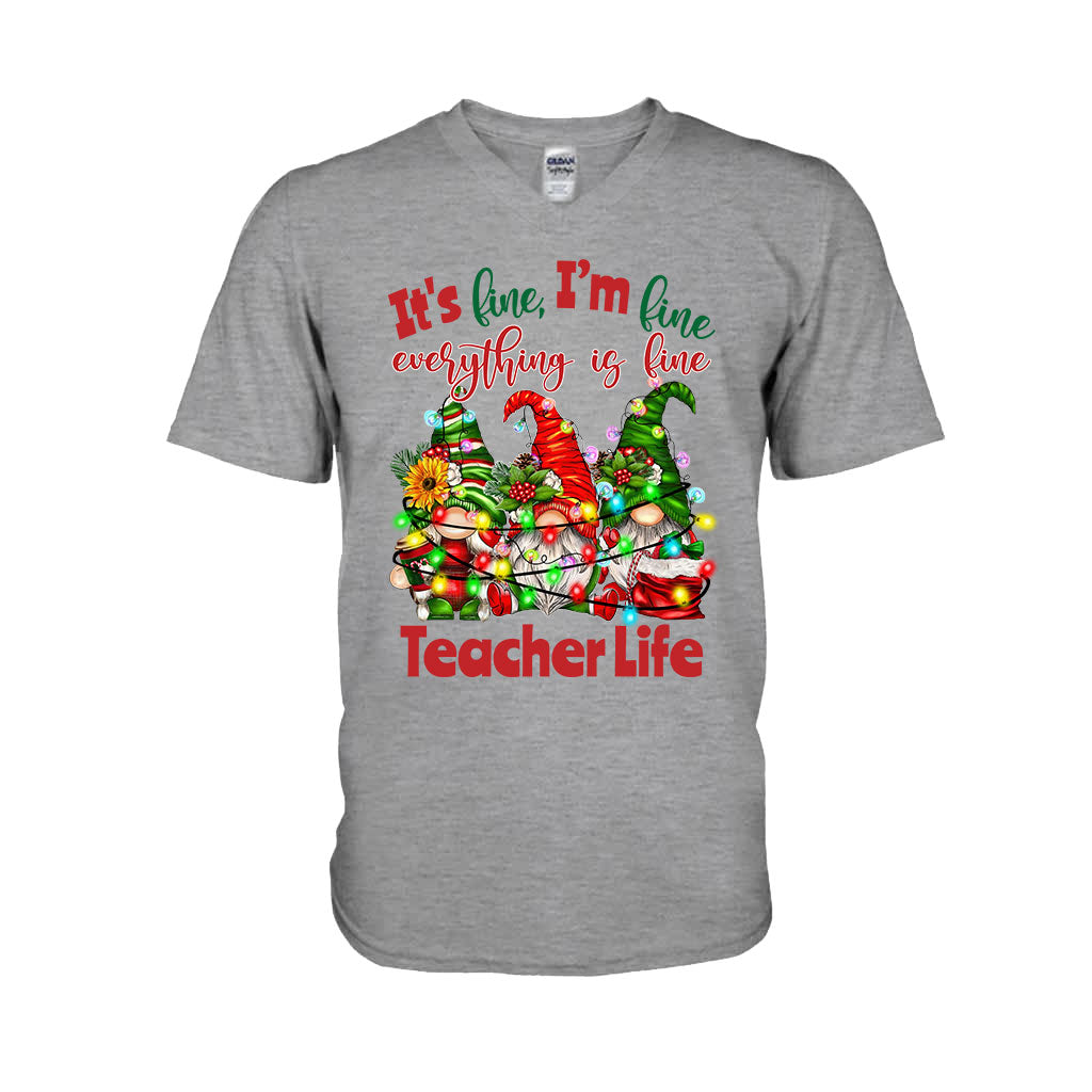 It's Fine Im Fine Everything Is Fine - Personalized Teacher T-shirt and Hoodie