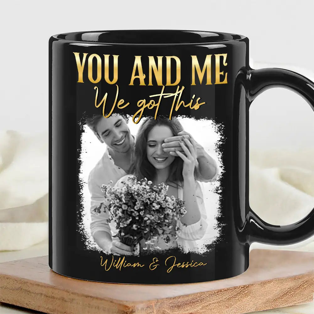 "You and Me – Personalized Couple Mug with Custom Photo and Heartfelt Message – Ideal Gift for Lovers, Couples, or Anniversaries"