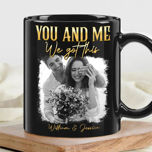 "You and Me – Personalized Couple Mug with Custom Photo and Heartfelt Message – Ideal Gift for Lovers, Couples, or Anniversaries"