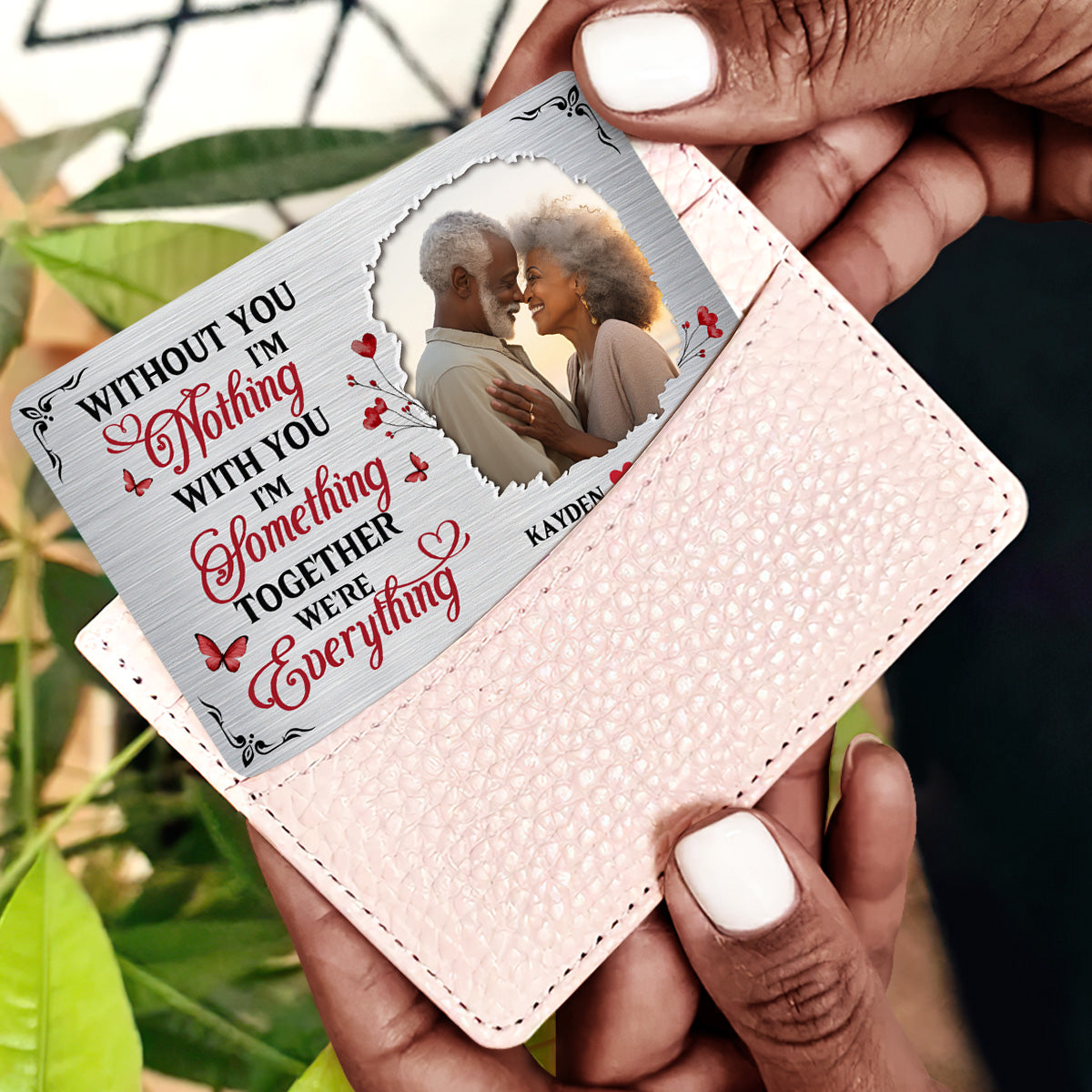 Couple's Custom Wallet Card – "Together We're Everything" Metal Card