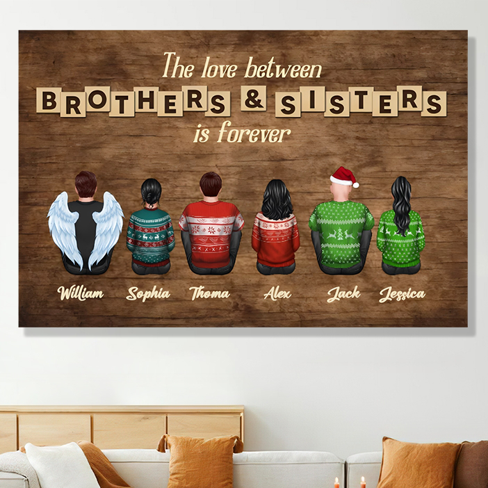 Personalized Brothers & Sisters Forever Keychain, Poster or Canvas, Plaque, Car Hanger, Wallet Card - Perfect Gift for Siblings, Memorial Keepsake