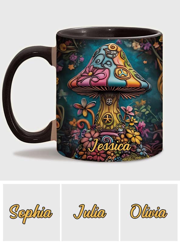 Hippie Soul Peace Mushroom - Personalized Hippie Accent Mug