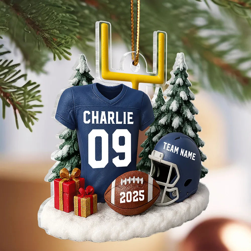 American Football Acrylic Ornament – Perfect Holiday Gift for Football Lovers, Football Team