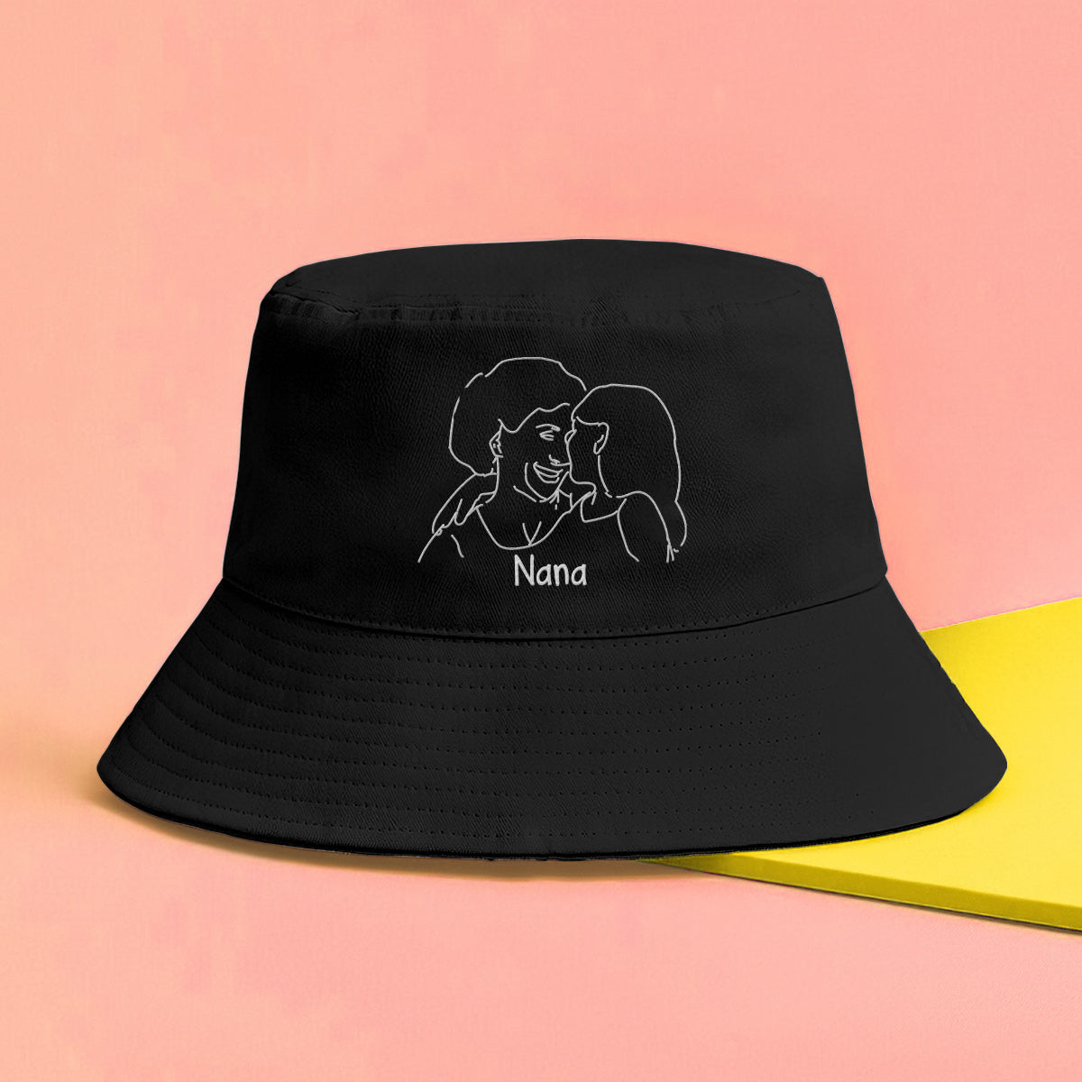 Custom Photo - Personalized Grandma Embroidered Bucket Hat