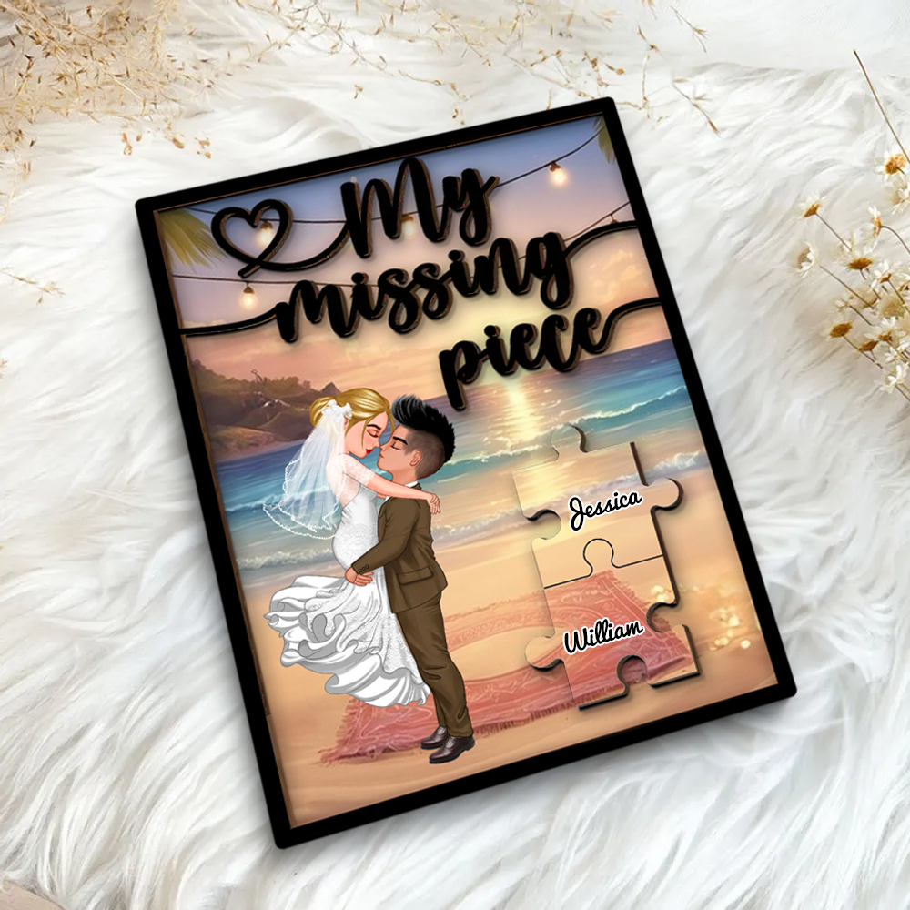 "My Missing Piece Personalized Wooden Acrylic & LED Plaque – Perfect for Any Gift Occasion"