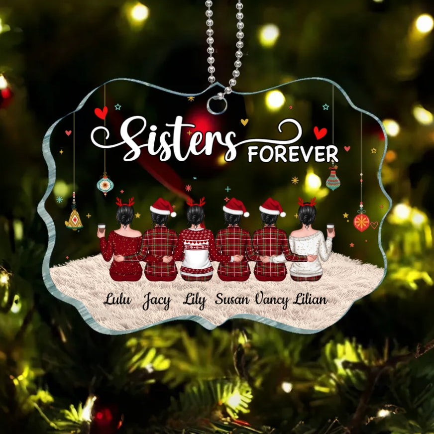 Sisters Forever - Personalized  Keychain, Ornament, Poster,Plaque, Blanket, or Cup - A Heartfelt Gift for Your Best Friend or Sister