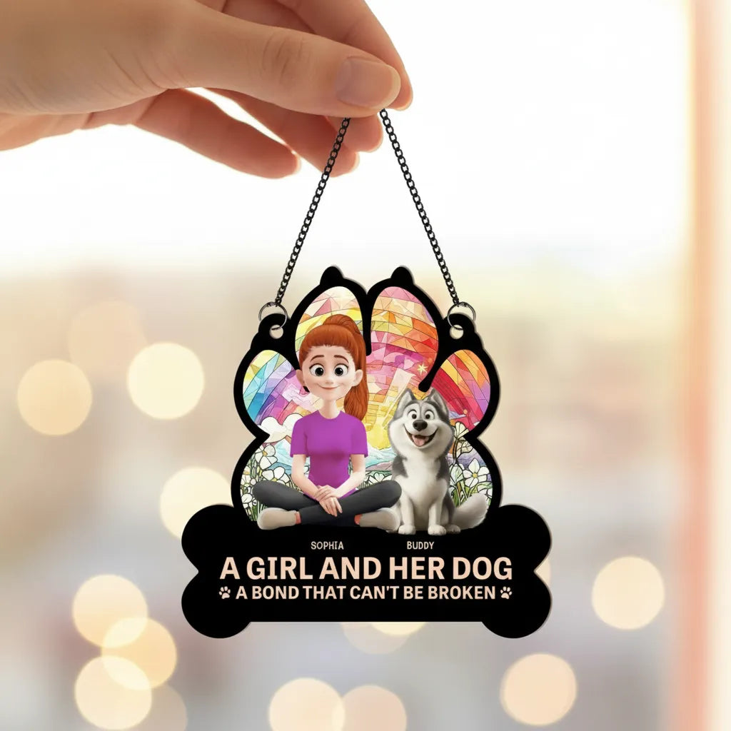 Custom Dog Lover Ornament – Heartfelt Wooden Decor for Dog Moms – Perfect Gift for Pet Owners