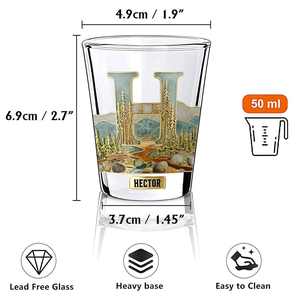 Initial Custom Glass For Whiskey/ Bourbon/ Tequila... Lovers - Personalized Whisky Shot Glasses Set