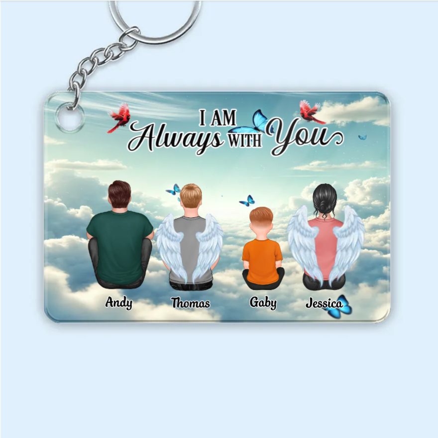 Memory Family Back View Design - Personalized Keychain, Poster, Car Hanger, Wallet Card, Pillow, and Sticker, Unique Gift