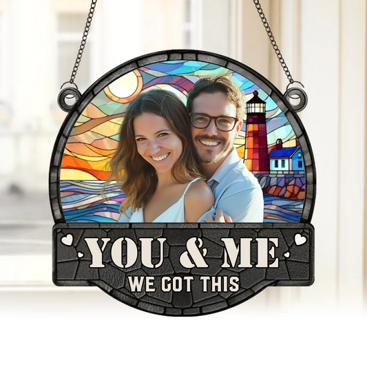 Custom Couple Suncatcher - Personalized Anniversary Ornament Gift