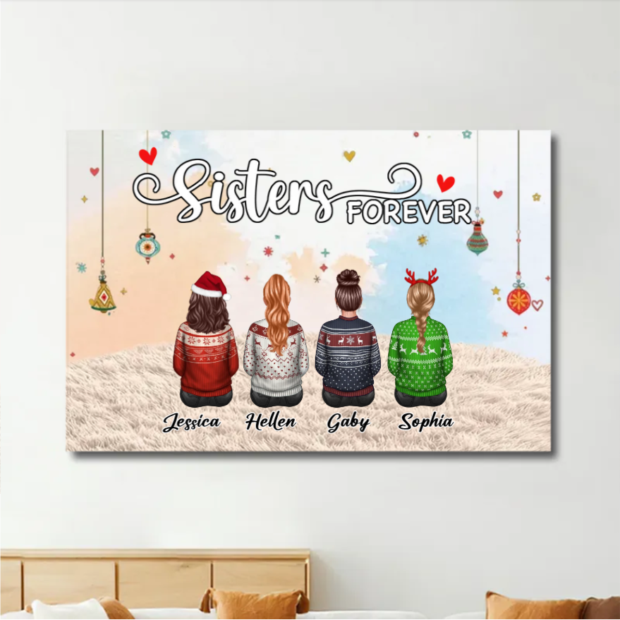 Sister - The Love Between Brothers And Sisters Is Forever - Personalized Ornament or Poster or Plaque or Keychain