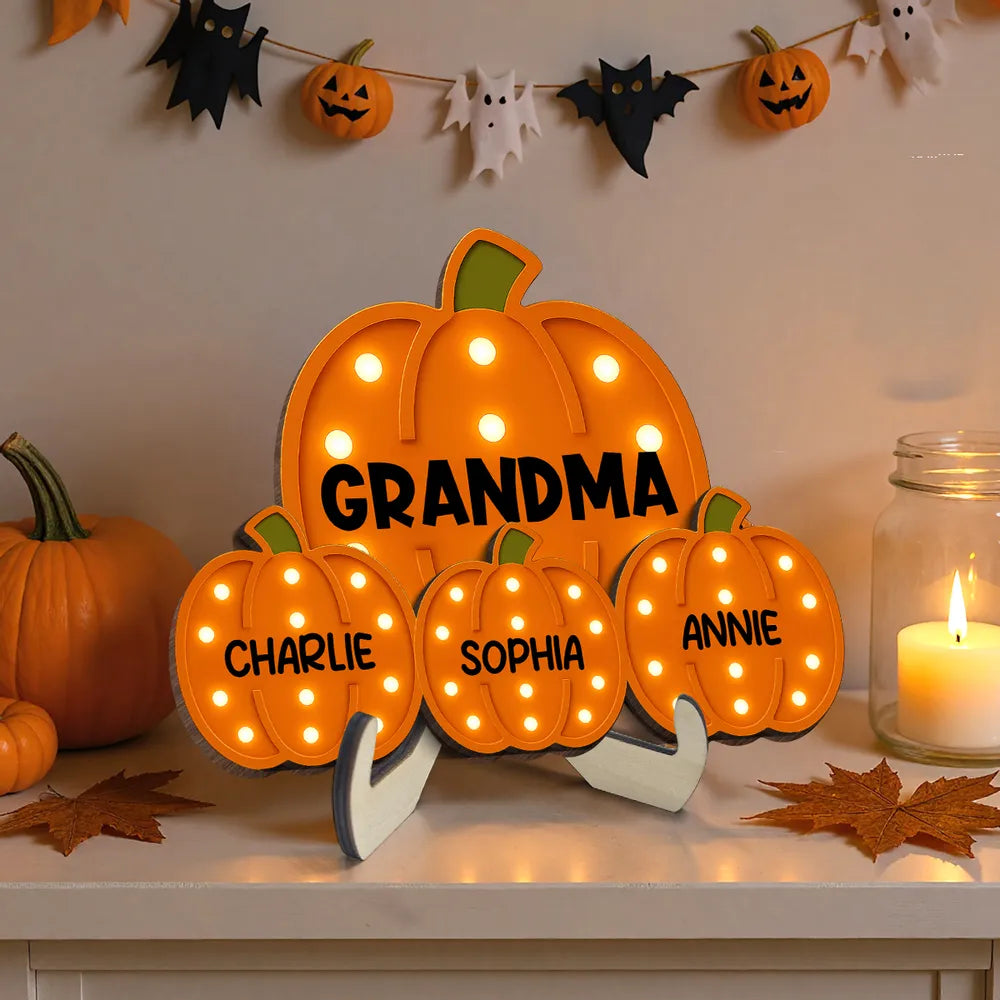 Wooden Plaque with Pumpkin Design, Grandma Theme and Perfect Holiday Gift