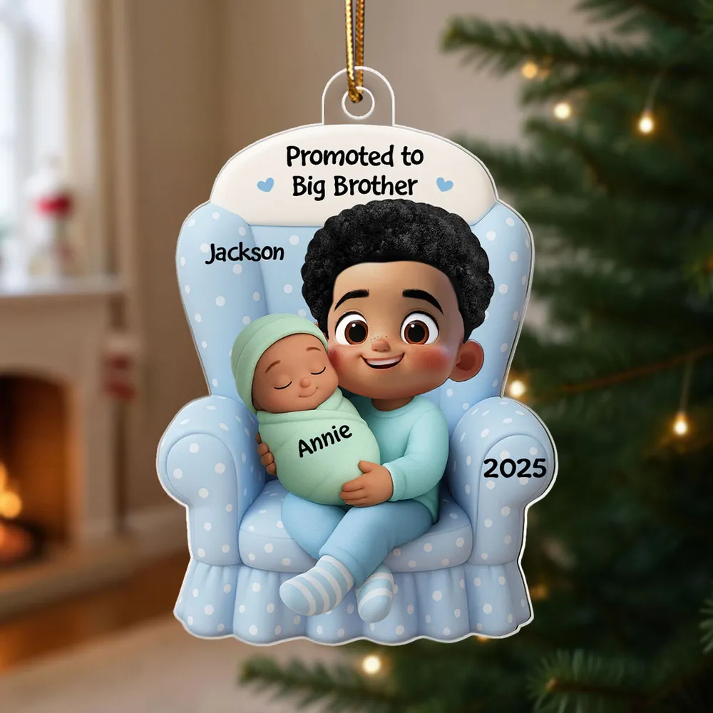 Personalized Acrylic Ornament Big Sister Promotion Gift Custom Baby Announcement Keepsake for Holiday Tree Decor