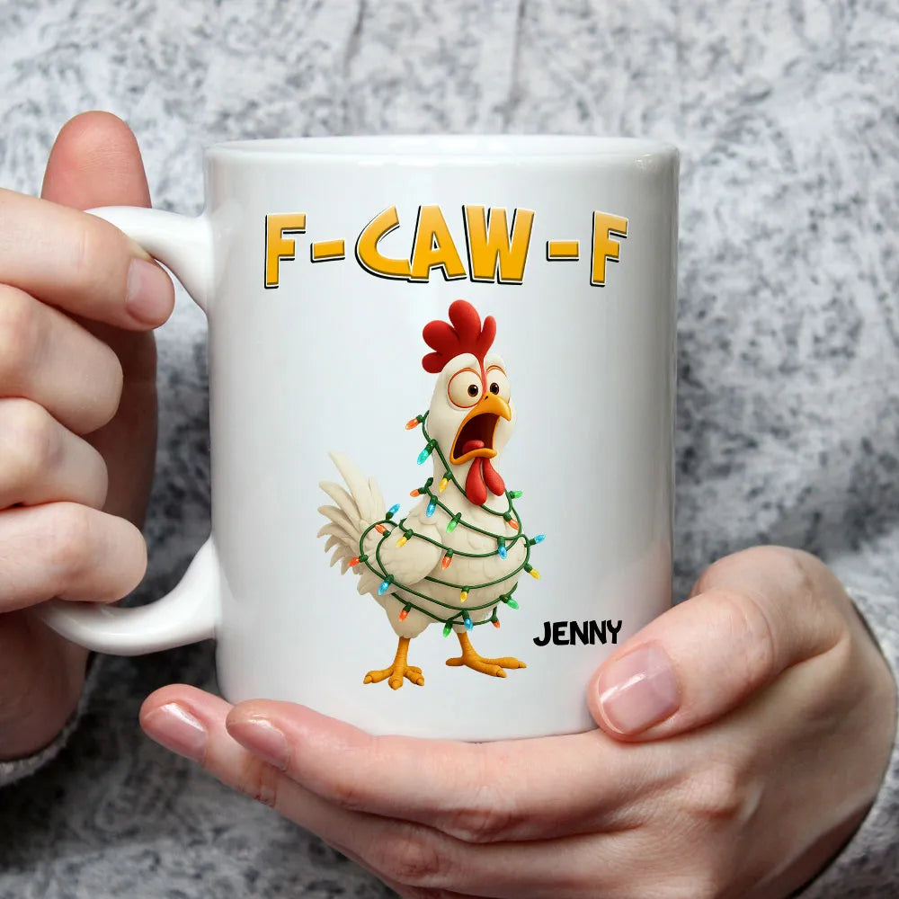 Funny Christmas Chicken Mug with Custom Name – A Hilarious Holiday Gift for Friends & Coworkers