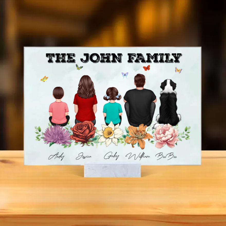 Family Floral Personalized Poster, Plaque, Keychain, Ornament, or Sign – Custom Gift for Cherished Family Memories