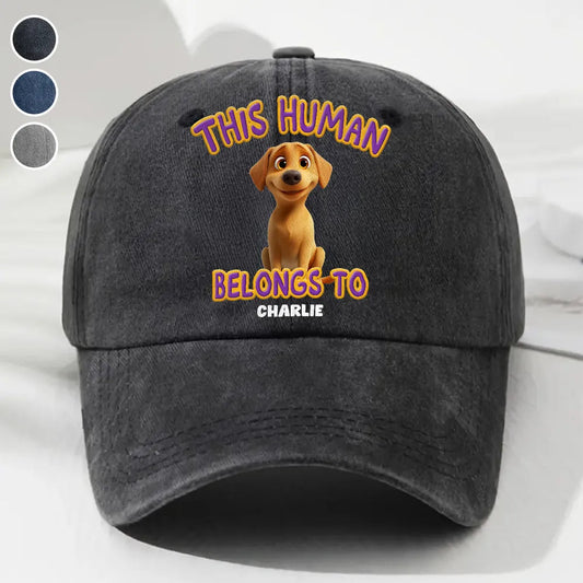 Denim Dog Lover Cap with Puppy Art, Adjustable Fit