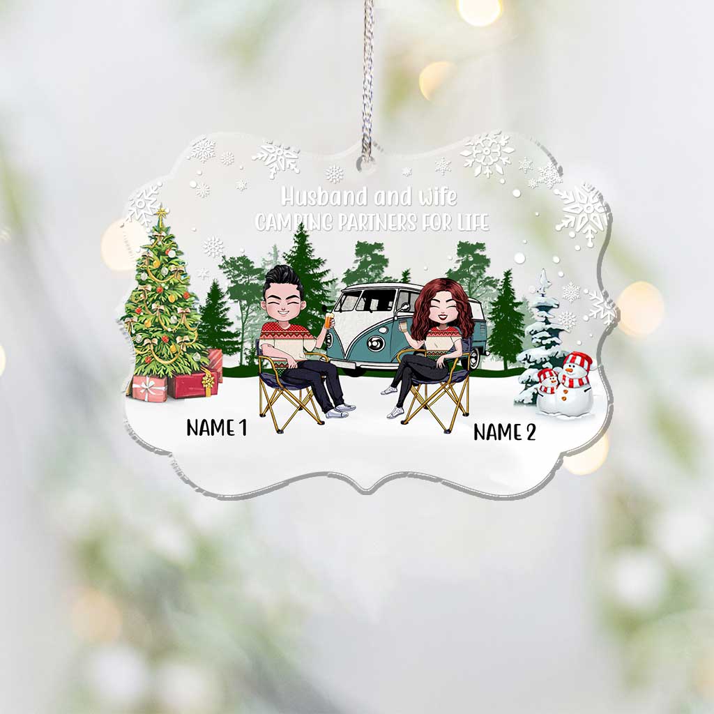 Camping Partners For Life - Personalized Christmas Camping Transparent Ornament