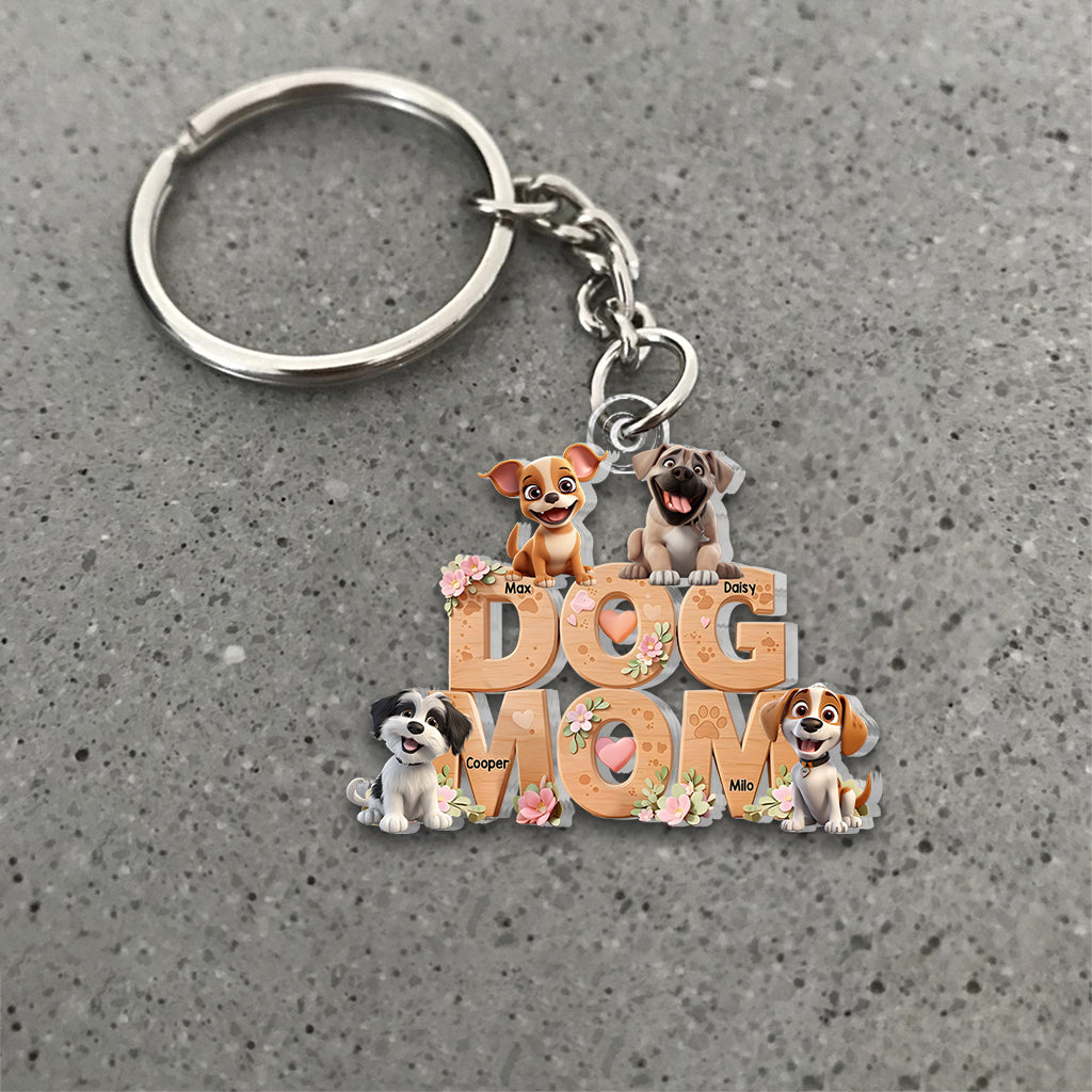 Dog Mom - Personalized Dog Custom Shaped Keychain