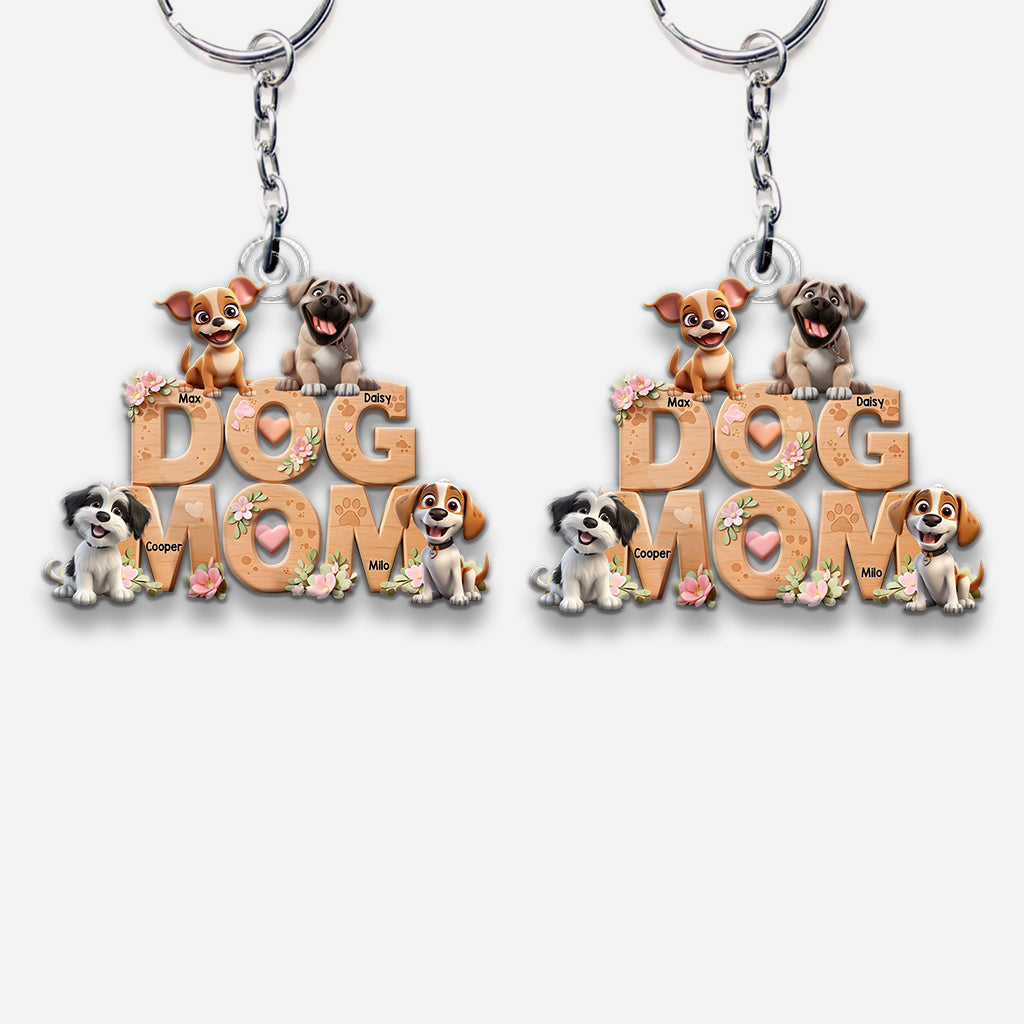 Dog Mom - Personalized Dog Custom Shaped Keychain