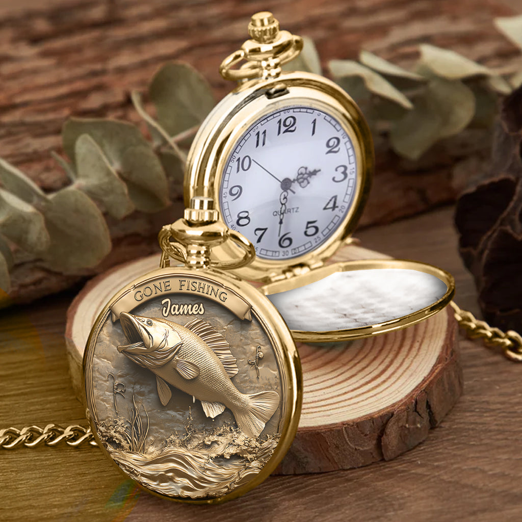Gone Fishing - Personalized Fishing Pocket Watch