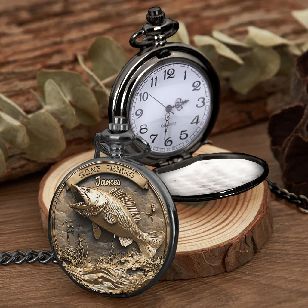 Gone Fishing - Personalized Fishing Pocket Watch