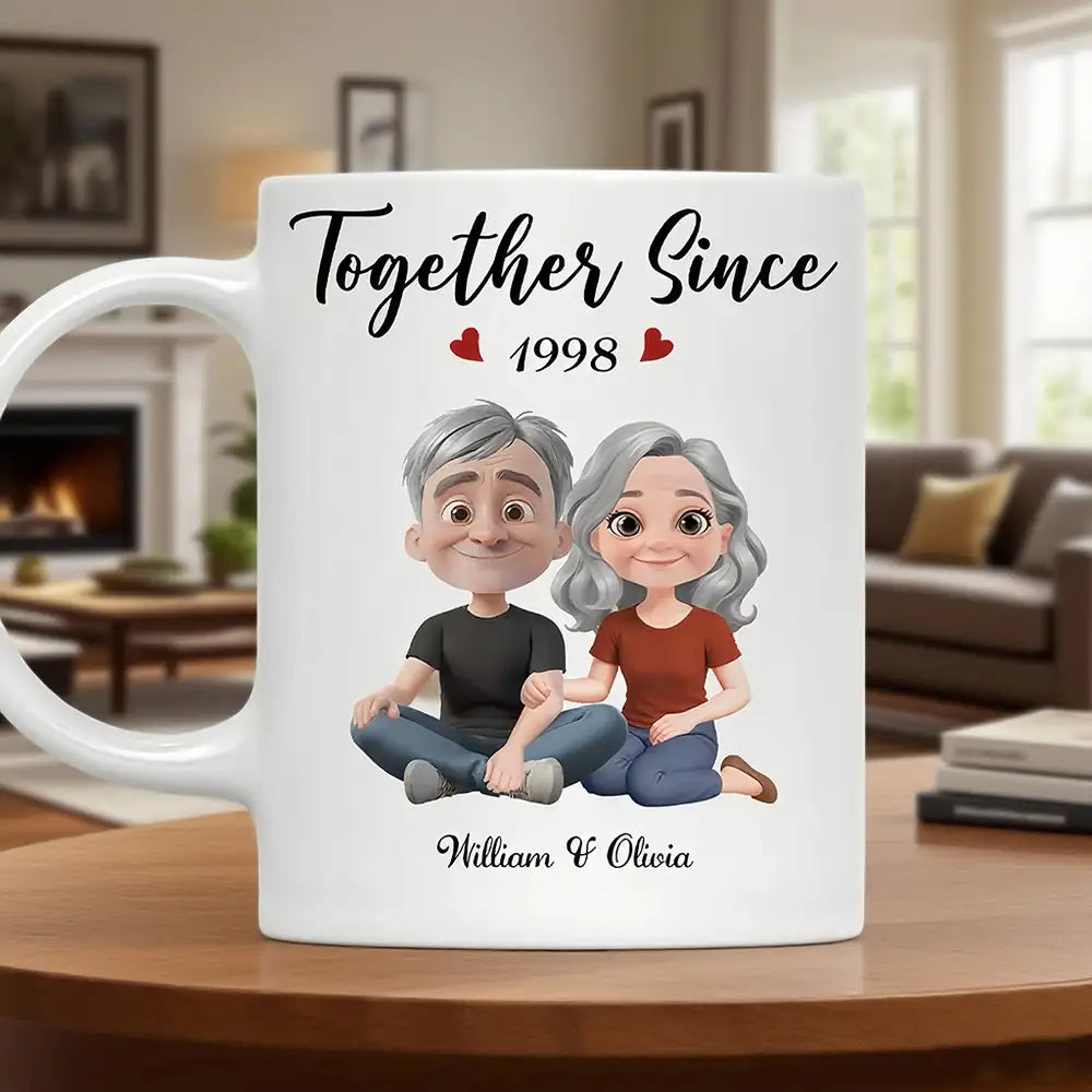 Couple ‘Together Since’ Mug Anniversary Gift High Clarity Beautiful and Textured