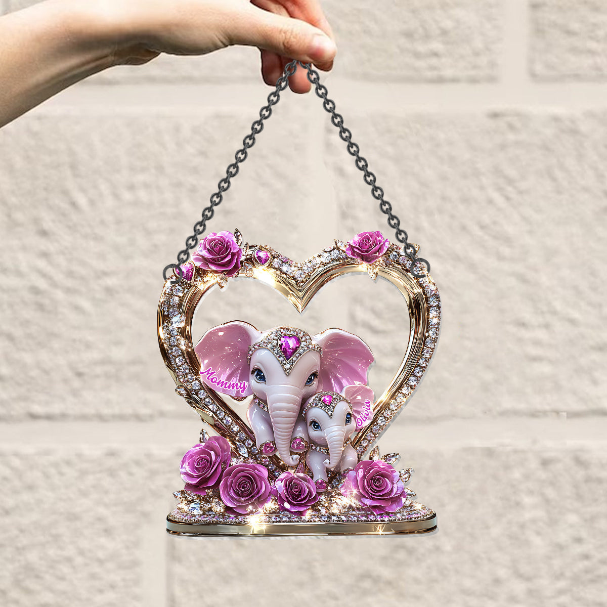Best Mom Ever - Personalized Mother Window Hanging Suncatcher Ornament