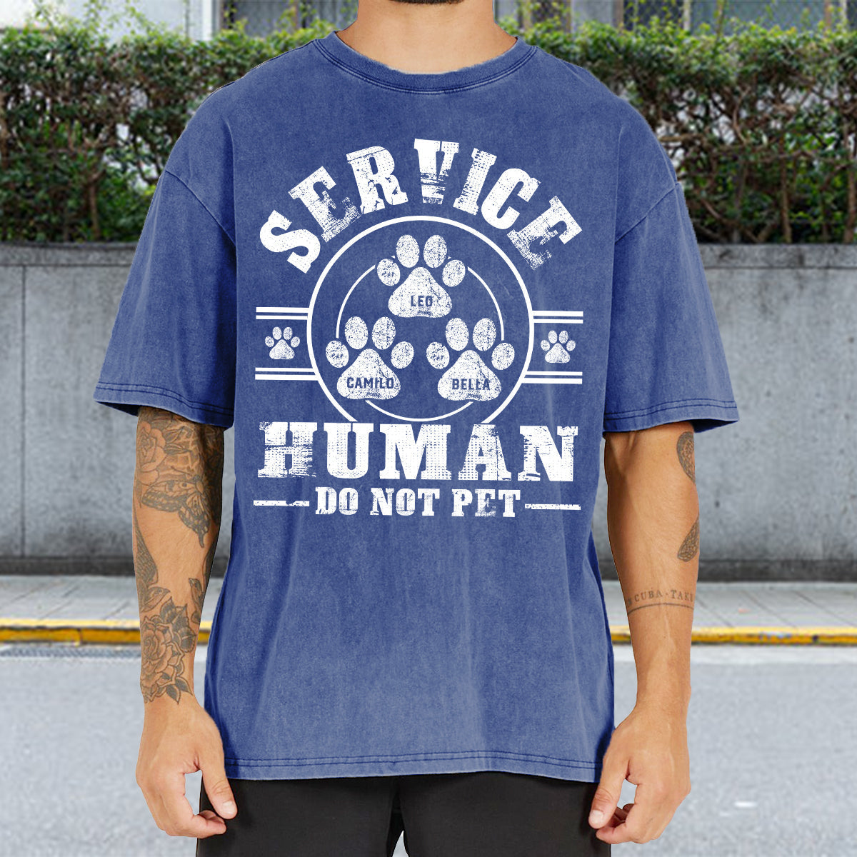 Service Human Do Not Pet - Personalized Dog Wash T-Shirt