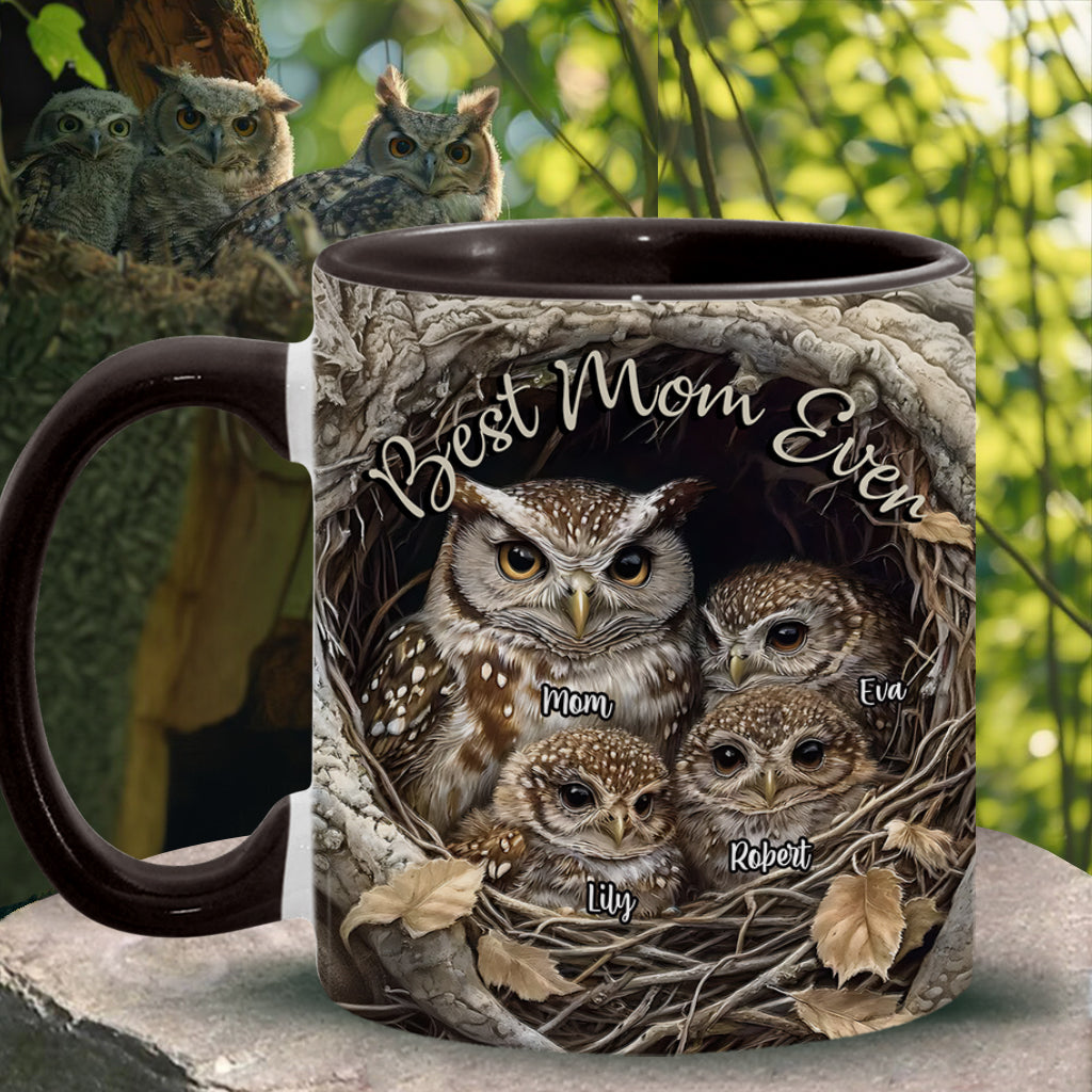 Best Owl Mom Ever - Personalized Mother Accent Mug