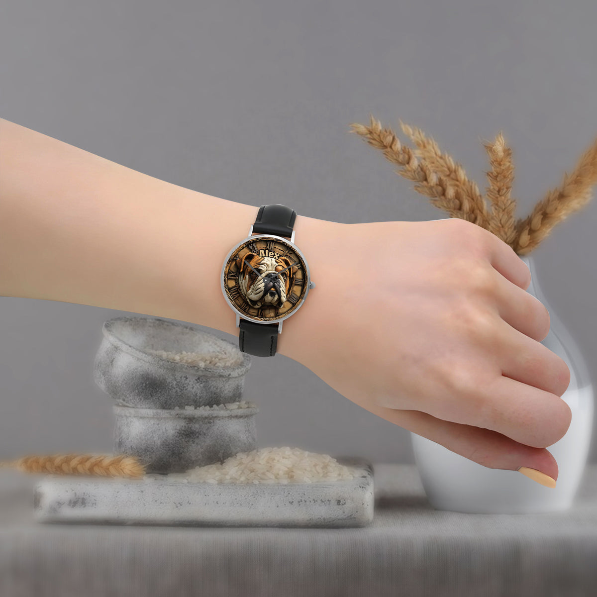 Brave Bulldog - Personalized Dog Hand Watch