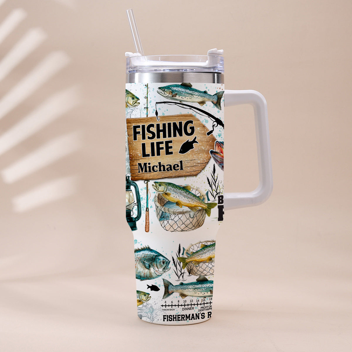 Just One More Cast - Personalized Fishing Tumbler With Handle