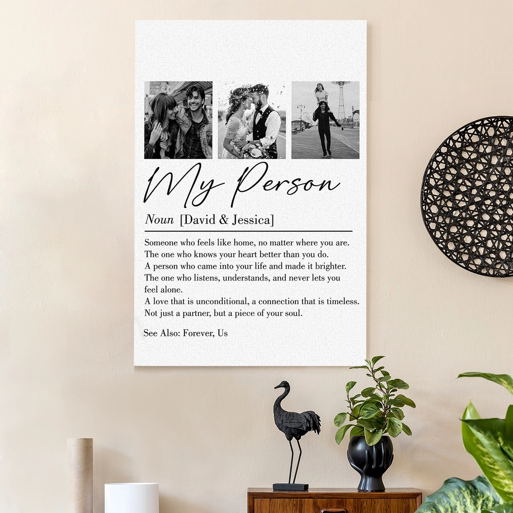 My Person Definition Poster, Personalized Photo Collage Wall Art for Your Favorite Partner, Heartwarming Unique Gift