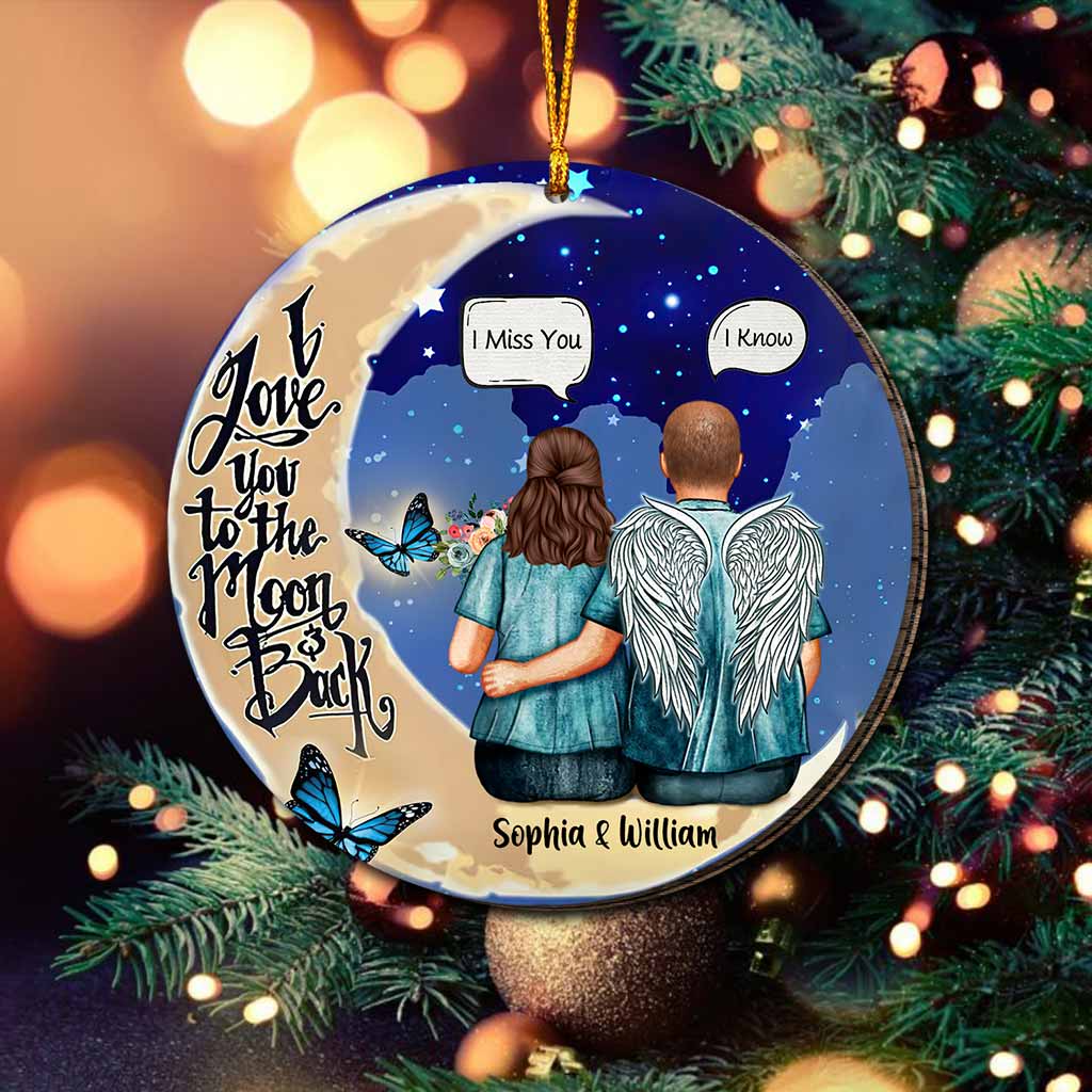 I Miss You - Personalized Christmas Couple Ornament (Printed On Both Sides)