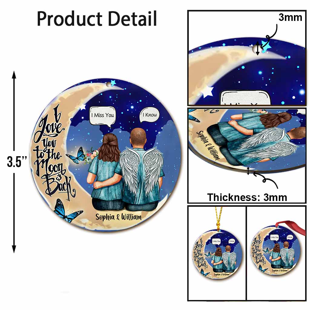 I Miss You - Personalized Christmas Couple Ornament (Printed On Both Sides)