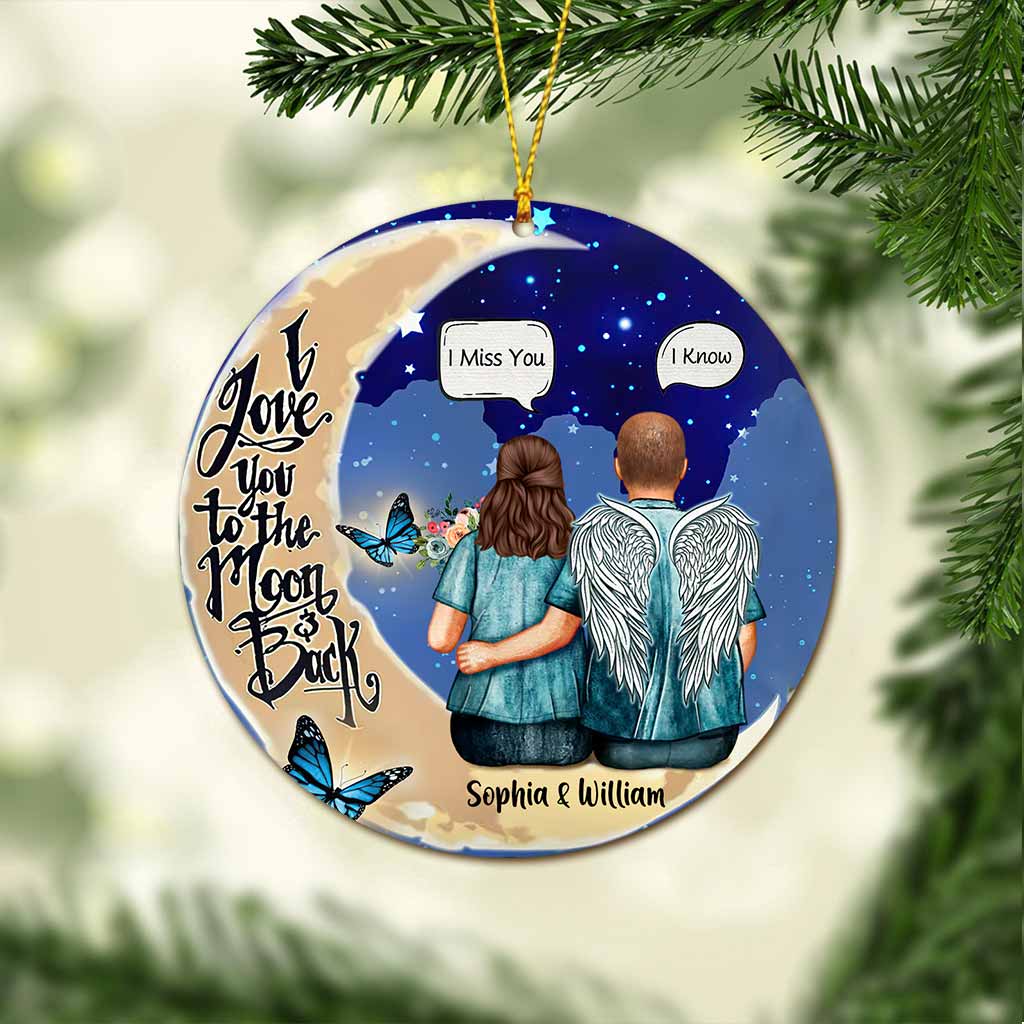I Miss You - Personalized Christmas Couple Ornament (Printed On Both Sides)