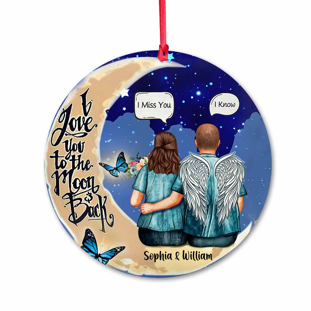 I Miss You - Personalized Christmas Couple Ornament (Printed On Both Sides)